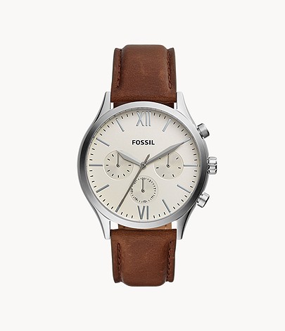 Fossil US Deals: Fenmore Multifunction Brown Leather Watch