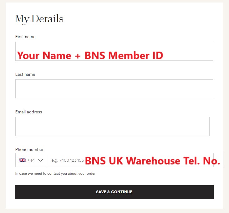 Boden UK Shopping Tutorial 7: personal details
