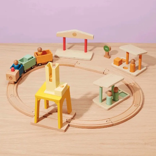 Kiwico - Load & Go Wood Train Set