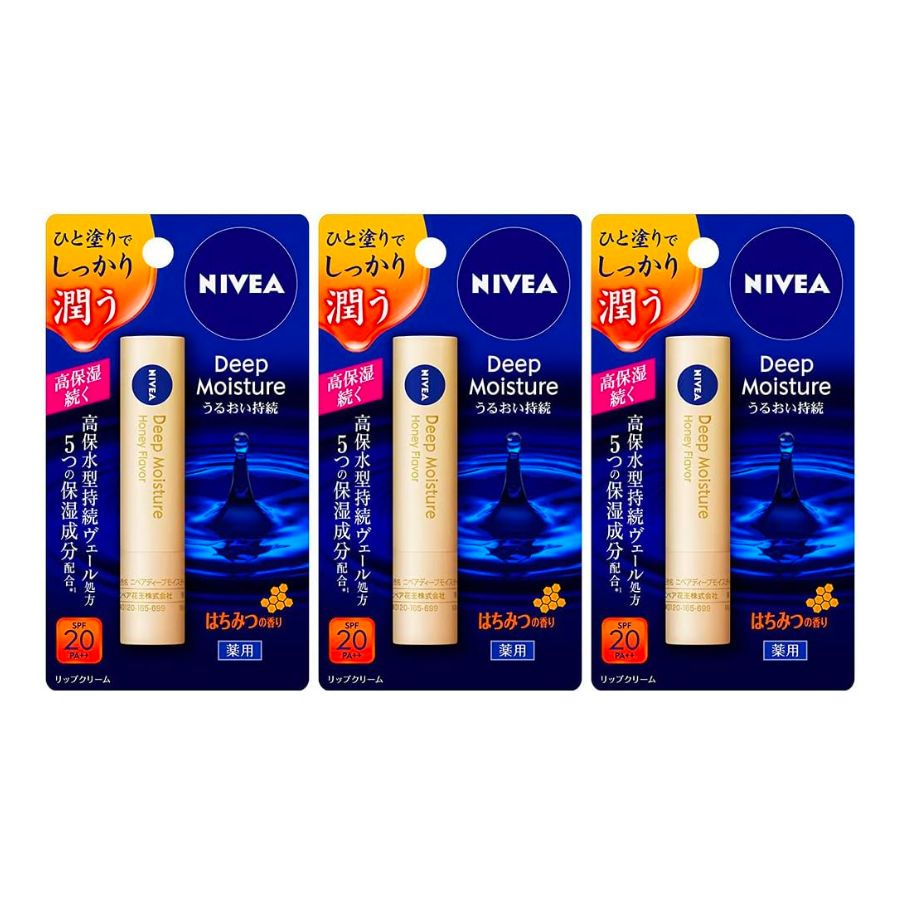 1. Nivea - LipCare Deep Moisture(Honey Flavour, 3pc)