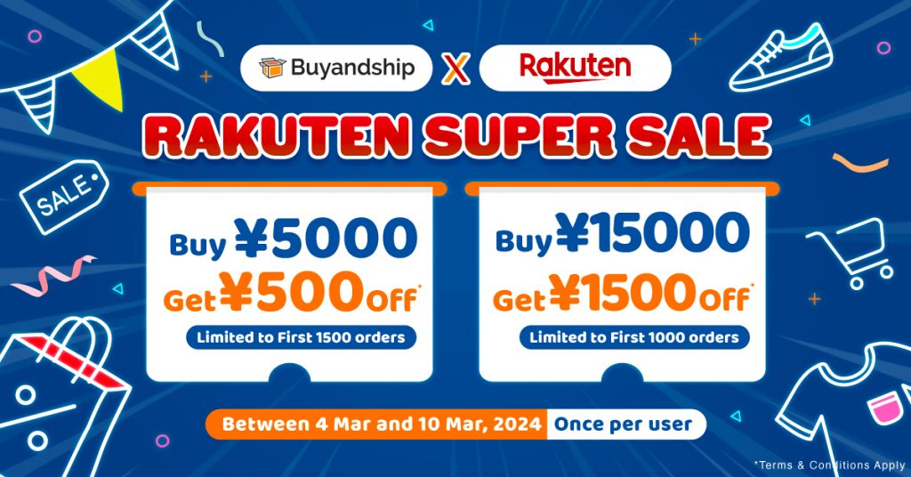 Shop Rakuten Japan Super Sale! Up to 50% Off Products and Earn 10x Points Rebate with JPY2000 Off Coupons!