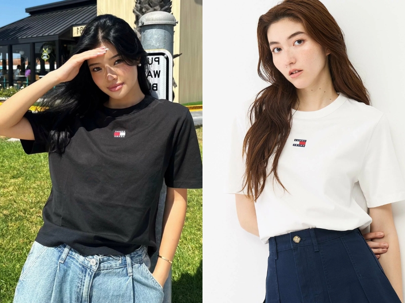 TOMMY HILFIGER online-exclusive Badge Boxy T-shirt in black